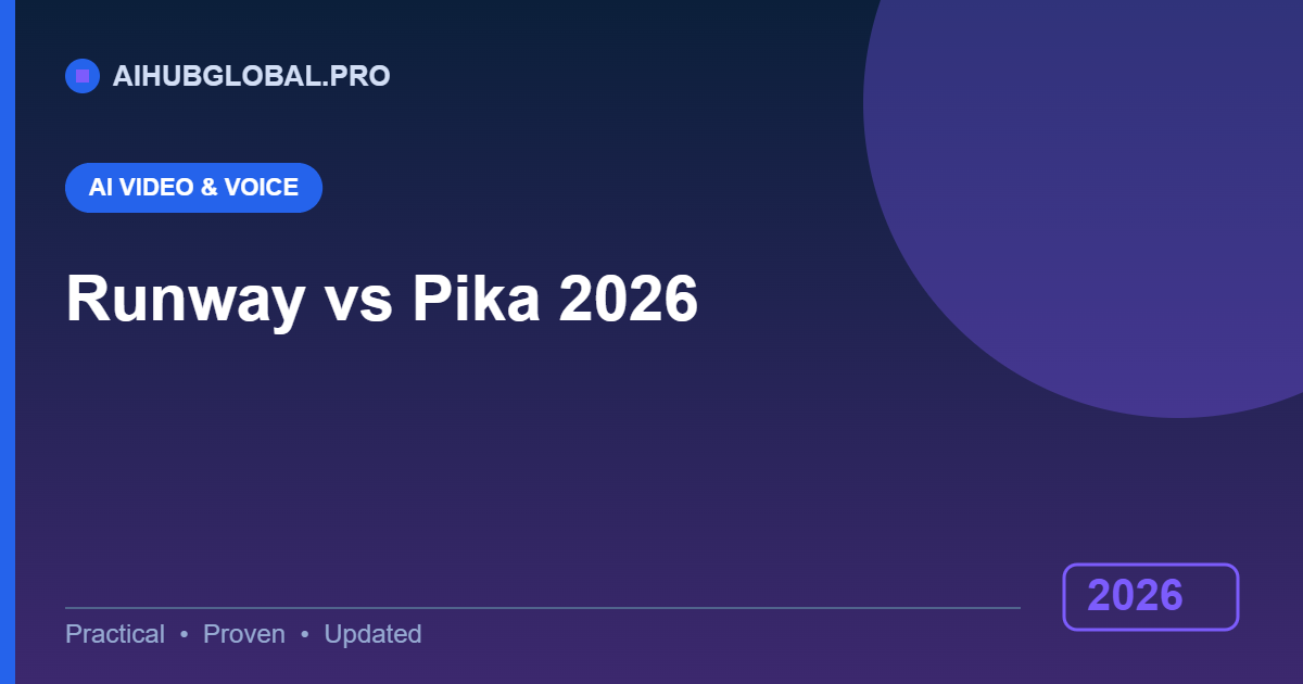 Runway vs Pika comparison 2026